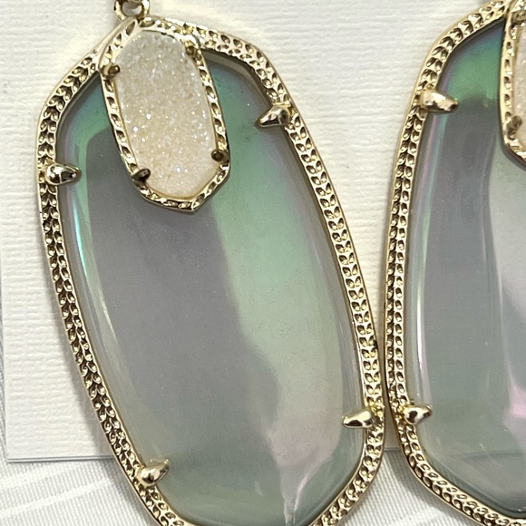 Kendra Scott RARE & RETIRED Darcy Earrings Iridescent & Iridescent Drusy GORG! - Picture 12 of 14